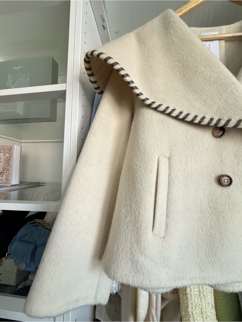 Cream Wool Cape Coat - Picture 5 of 13